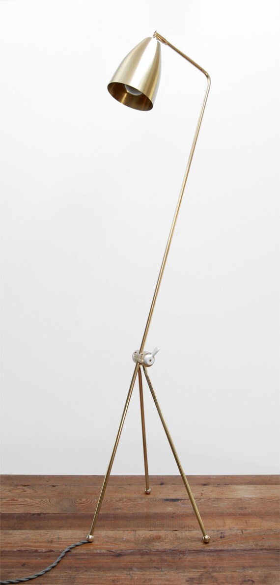 Mid Century Modern Solid Brass Grasshopper Floor Lamp Mid Century Modern Solid Brass Grasshopper Floor Lamp