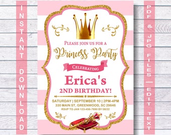 Princess Invitation, Princess birthday invitation, Instant Download, princess party, Princess Invite, Princess Party Invitation, Princess