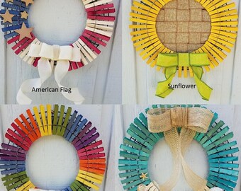 Clothespin Wreath | Etsy