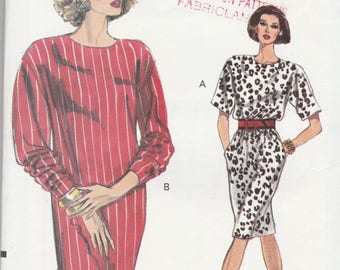 Vogue 7740 Vintage Pattern WomensSemi Fitted Dress in 2 Variations Size 14,16,18