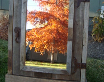 Rustic reclaimed Medicine Cabinet with mirror, Barnwood Medicine Cabinet, Vintage Medicine Cabinet,