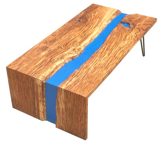 Tiger oak live edge waterfall river table