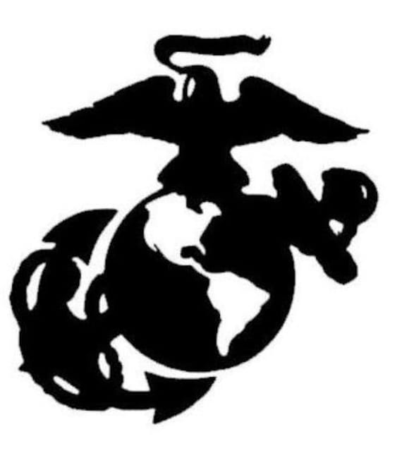 3 USMC Marines Eagle Globe and Anchor Decal Black