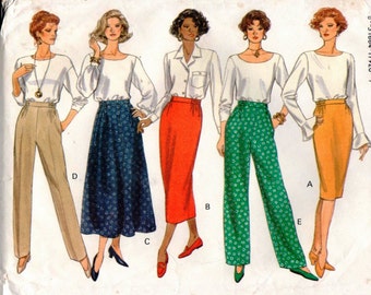 Vintage Butterick Pattern 3163 - Fast & Easy Classics - Misses/Misses Petite Skirt and Pants - 8-12