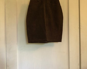 Brown & Black Leather Bagatelle Skirt