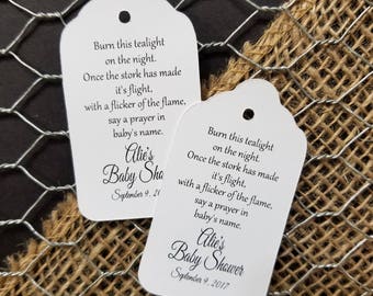 Burn this tealight on the night favor tag MEDIUM Tags Personalize with names and date Choose your Quantity MEDIUM