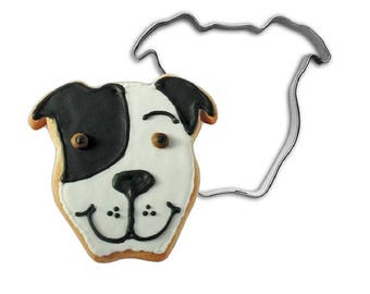 Pit Bull Cookie Cutter (Face Natural Ears)