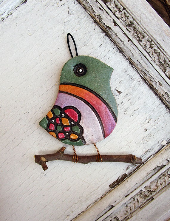 Handmande Ceramic Bird Wall Art Pottery Bird Wall Hanging