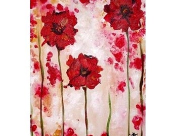 Abstract Red Poppies Commission by Kristen Dougherty