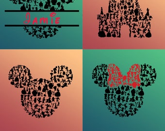 643 DISNEY Svg Disney Cut Files Svg Disney Bundle Mickey & Minnie Mouse Ears Disney font, Clip Art for Cricut, Silhouette