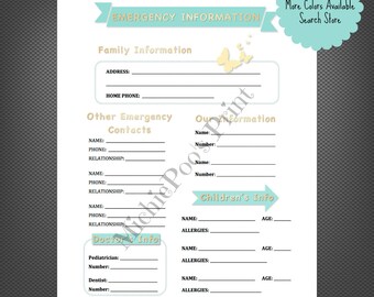 Blue and Gold: Emergency Contact Form