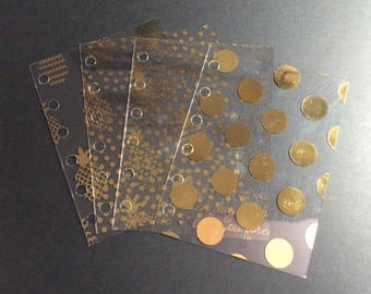Gold Foil and Clear Acetate Dashboard Fly Leaf for Pocket/Small Size Planner