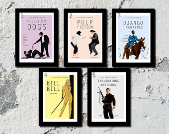 SET OF 3 OR 5 Tarantino high quality film prints (A5, A4, A3)