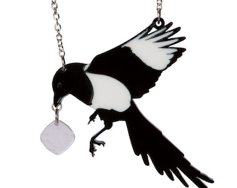 Magpie necklace - laser cut acrylic
