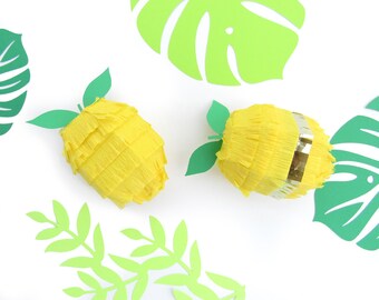 Lemon Mini Piñata SET OF SIX for Lemonade Birthday Decorations, Cinco de Mayo Fiesta