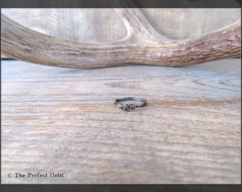 Ring, Hematite, Wire, Wrapping, Black, Size 5