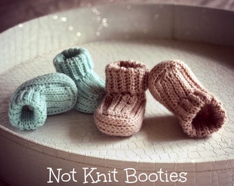 Download Now - CROCHET PATTERN Not Knit Booties - Sizes Newborn to 12-18 mos - Pattern PDF
