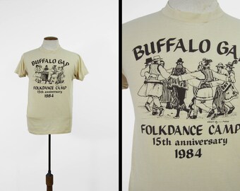 Vintage Folk Dance Camp T-shirt Buffalo Gap Soft and Thin - Small / Medium