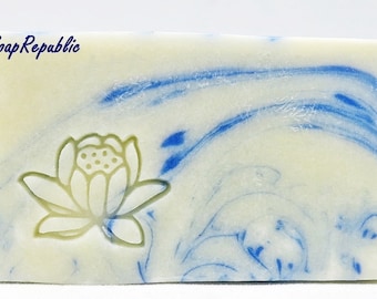 SoapRepublic 'Lotus' 25x20mm Acrylic Soap Stamp / Cookie Stamp / Clay Stamp