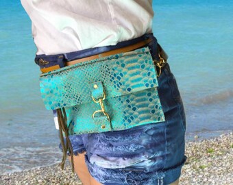 Leather Mermaid Hip Bag and Purse