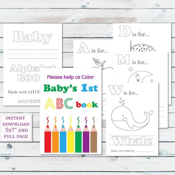 Alphabet Book Baby Shower Game Printable Baby Alphabet Book