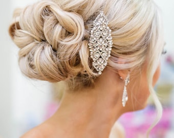 Bridal Hair Comb, Crystal and Pearl Comb, Wedding Hair Comb