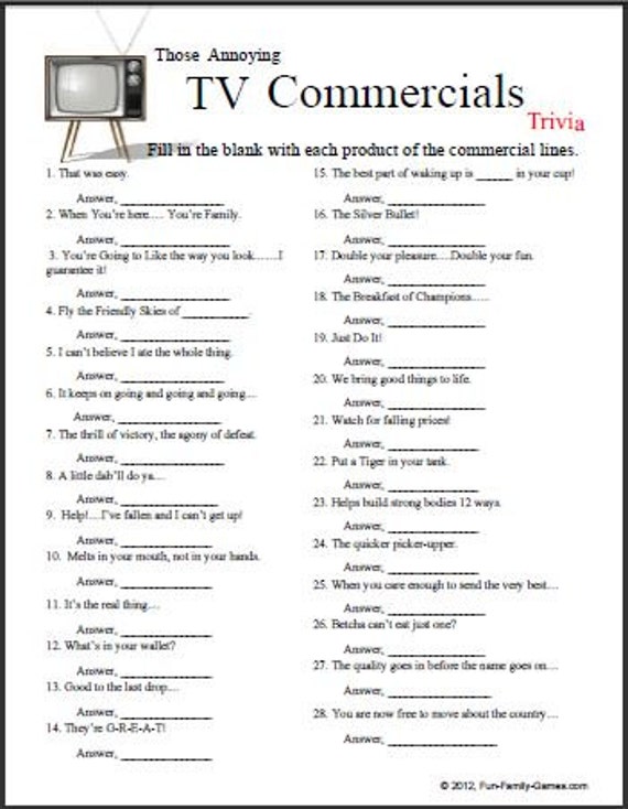 Tv Commercials Trivia