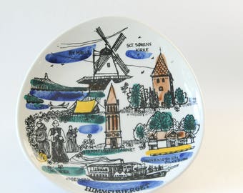 Inger Waage Vintage Norwegian Stavangerflint - Retro Turist plate. Made in Norway - Scandinavian Modern