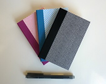 Phone book address book, 80 pages. Japanese paper, Kanoko pattern blanket.