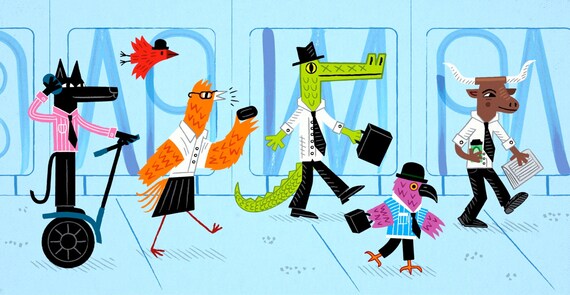 Another Day, Another Dollar - Limited Edition Art - Animal Illustration Print - iOTA iLLUSTRATiON