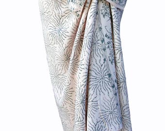 White Beach Sarong Wrap Skirt Women's or Men's Batik Pareo Batik Sarong Wrap Skirt or Dress ~ Rosey White & Gray Sea Anemone Beach Cover Up