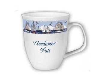 Porcelain pot, cup, coffee pot, Mug Usedom *