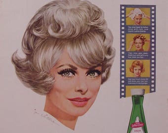 1963 Janet Leigh Lustre Creme Shampoo Jon Whitcomb Art Print Ad Bathroom Art Beauty Shop