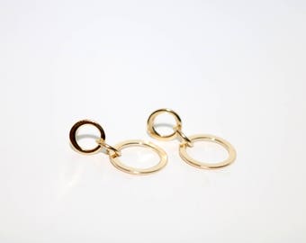 Vermeil Small Double Circle Hoop Earrings