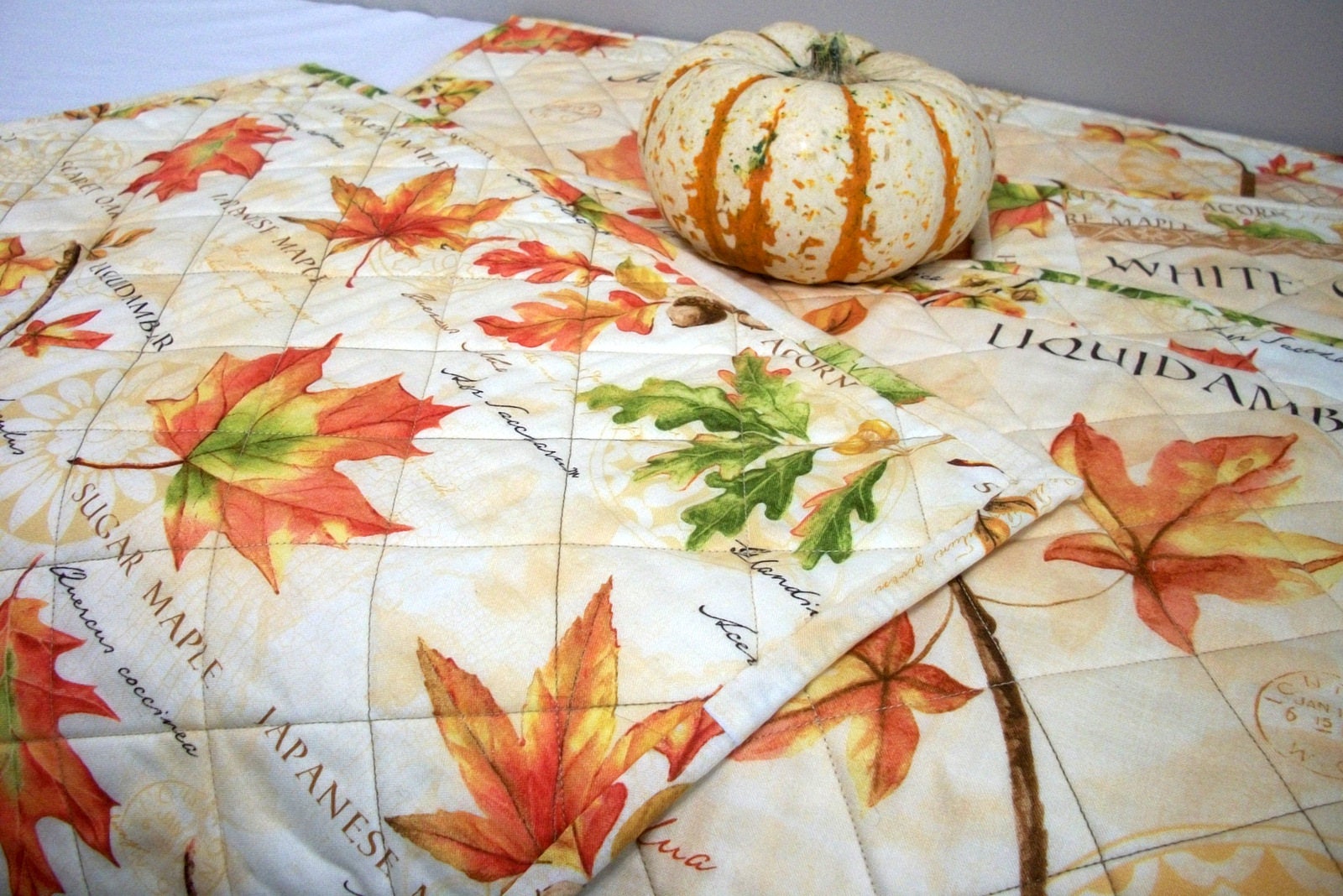 Fall Placemats Quilted Autumn Reversible Set of 4 Quiltsy