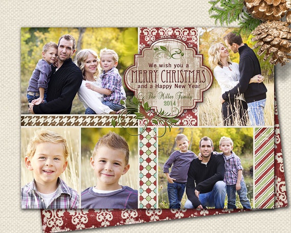 photo christmas card photo holiday card rustic photo card