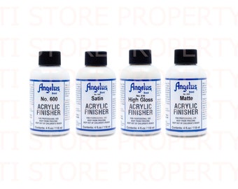 Angelus Acrylic Finishers 4oz - Satin Finisher, High Gross Finisher, Matte Finisher