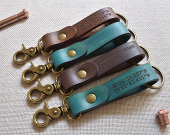 Personalized Leather Keychain, Key Chain, Key Fob, Monogram keychain, Key holder, Custom keychain, Mens keychain, Womens keychains, LT589