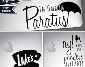 3-PACK - Gilmore Girls / Vinyl Decals / QUOTES / In Omnia Paratus / Luke's / Oy With The Poodles Already