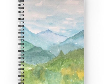 Journal de montagne, cahier à spirale, Journal doublé, Smoky Mountain carnet, journal de balle, journal écrit, peint le bloc-notes journal unique