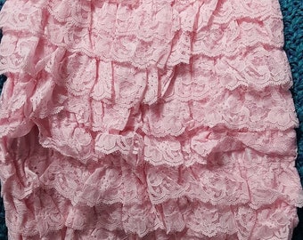 Pink Lace Romper Large 18/24M