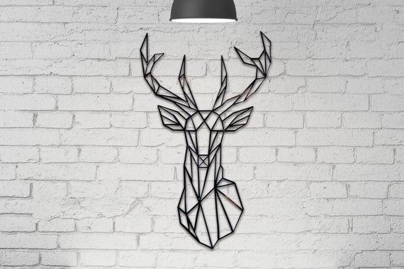 Stag's Head Wall Decor Geometric Wall Art Home Decor