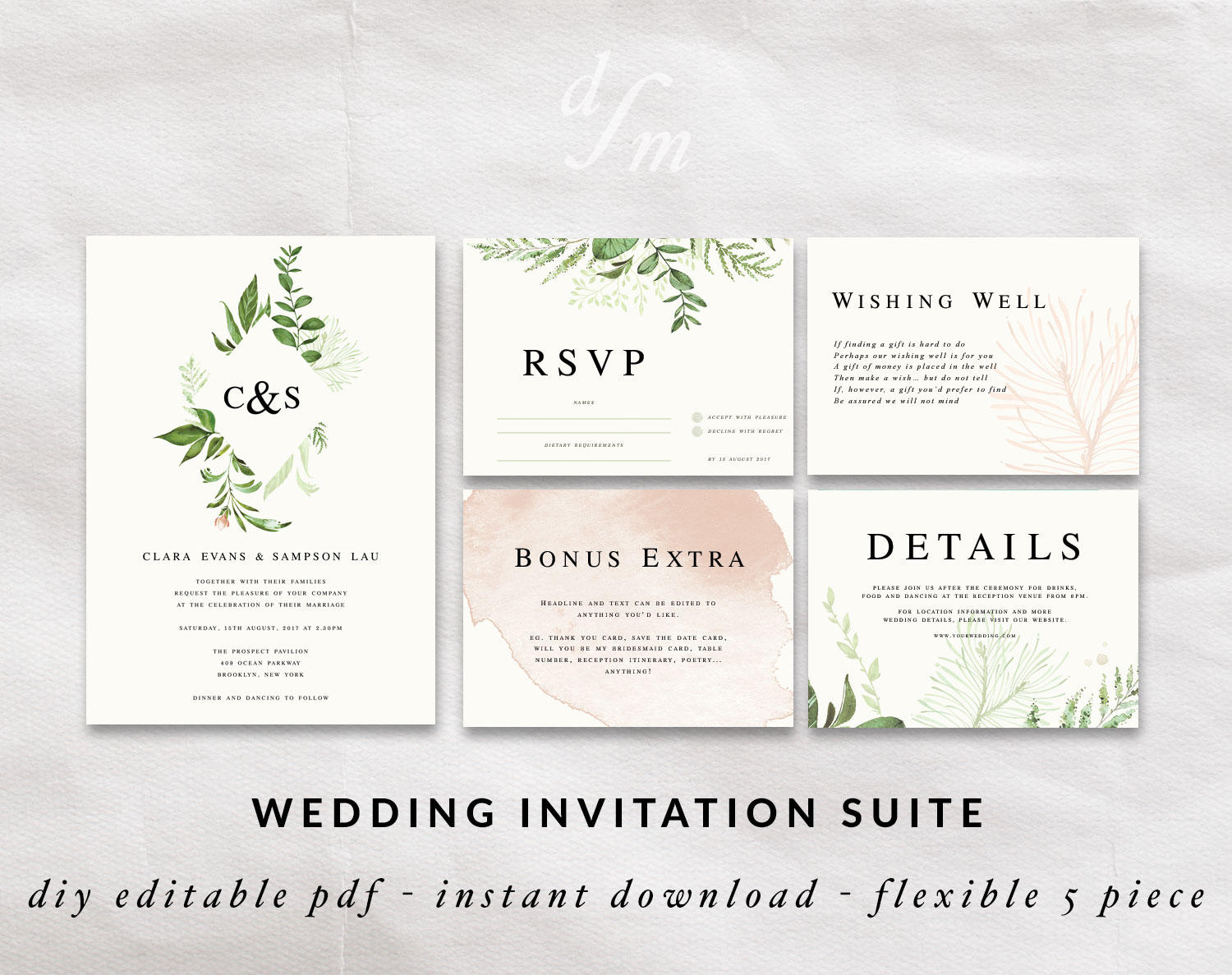 DIY invitation templates Printable wedding invitation