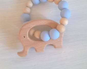 Teether wood and silicone