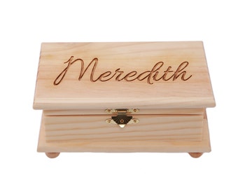Monogrammed Personalized Custom Wood Box Keepsake Box