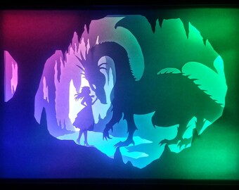 Princess & Dragon - Paper Cutting Light Box Template files