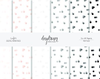 Confetti Digital Paper | Printable Scrapbook Paper | Party Paper | A4 Paper Set | Scrapbooking Paper Pack | Paper Crafts