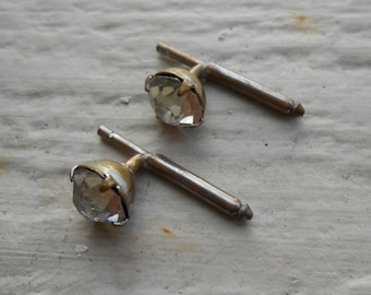 Vintage Rhinestone Shirt Stud. Wedding, Groom, Groomsmen Gift, Dad, Anniversary, Christmas.