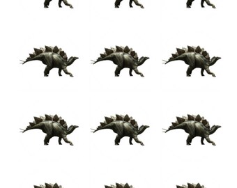 12 x Stegosaurus Dinosaurs Edible Stand Up Wafer Cupcake Toppers x 12