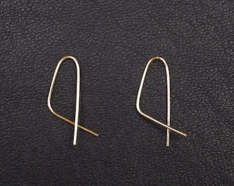 14K Gold earrings, wire earrings, silver earrings, minimalist wire earrings, simple gold earrings, minimal, nickel free